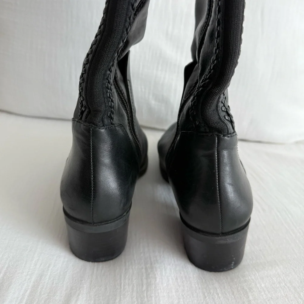 Vince Camuto Black Bendra Tall Leather Riding Boots